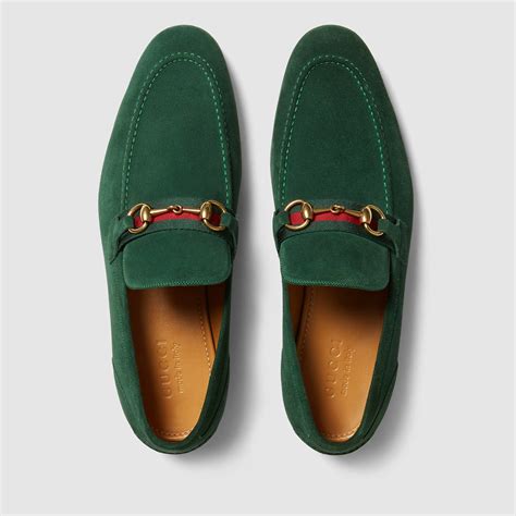 gucci horsebit loafer velvet green|Men's Horsebit loafer in dark green suede .